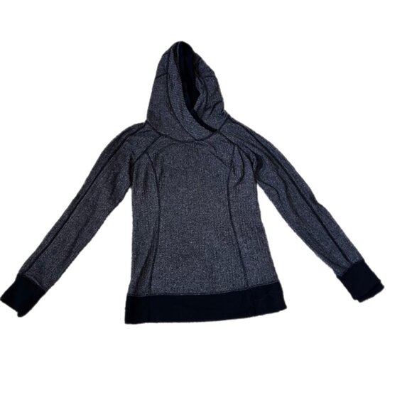 Lululemon Think Fast Hoodie Heathered Herringbone Pullover Black/Black Size 6 - Picture 1 of 12